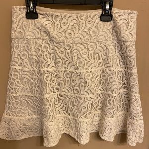 Express ivory lace mini skirt
